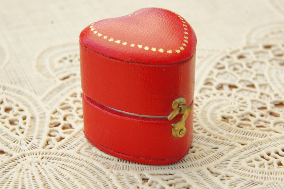 Vintage Heart Shaped Ring Box by SycamoreVintage