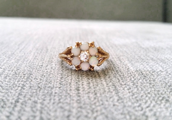 Opal White Sapphire Engagement Ring by PenelliBelle