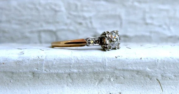 Art Deco Old Mine Cut Diamond Ring by GoldAdore