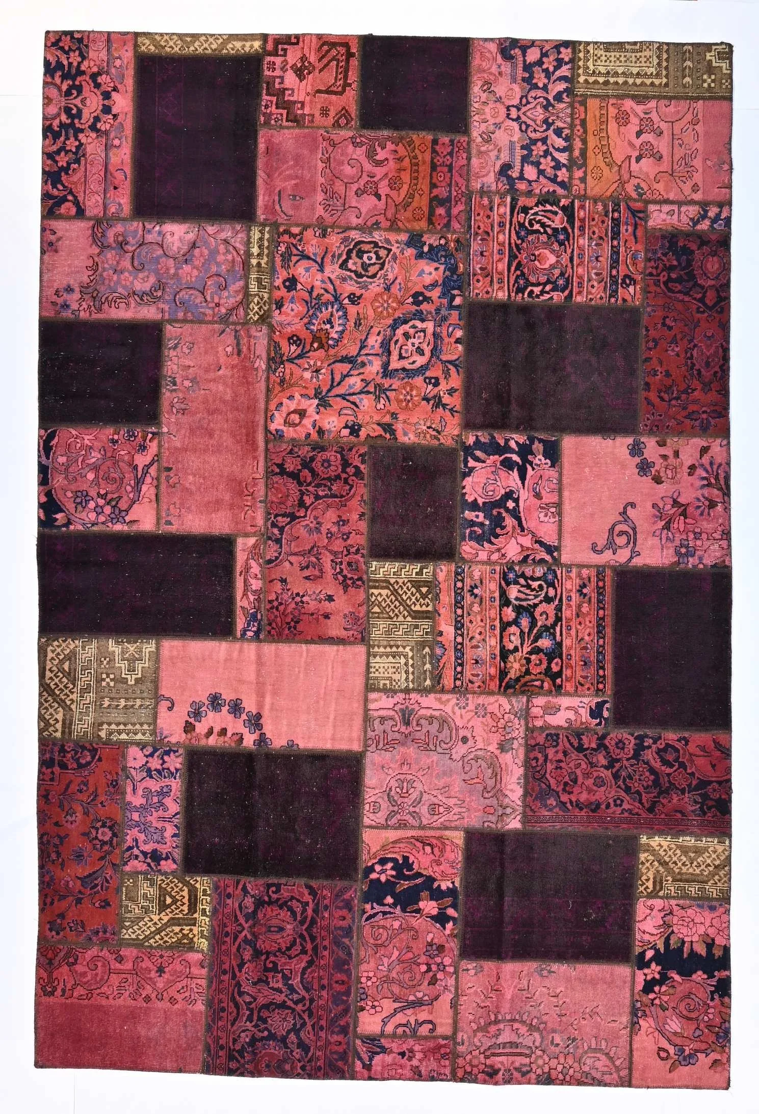 155054-287 x 191 cm | A rose and aubergine Persian collage rug