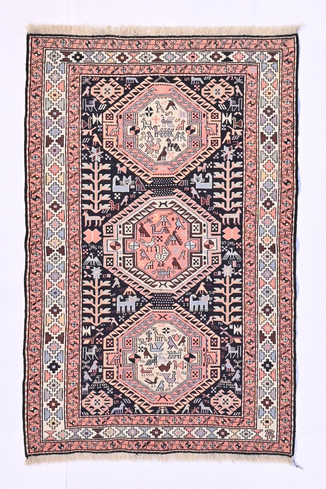 62027-141 x 92 cm | Shahsavan sumak with trees and animals