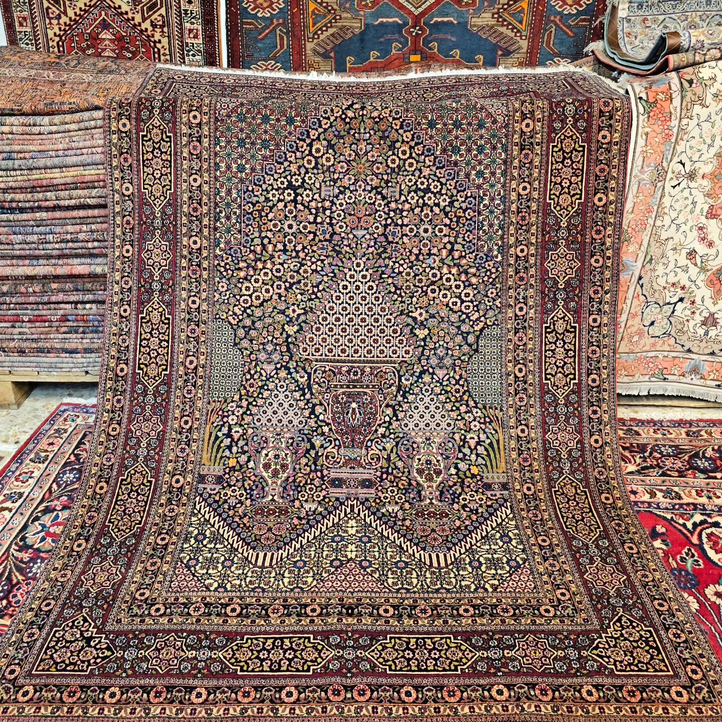 Once upon a time, certain things were possible, like the privacy and time you could have without much distraction and noise. Life was simpler and more tranquil, to the extent that some could spend years making beautiful rugs like this one here. One c