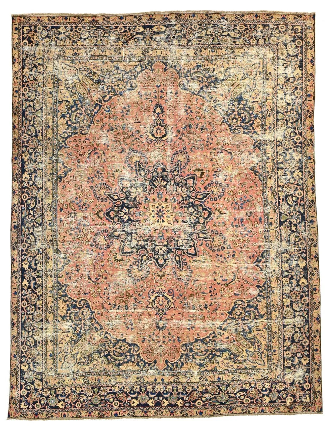 600695 - 373 x 284 cm | A vintage Mashad Persian rug.