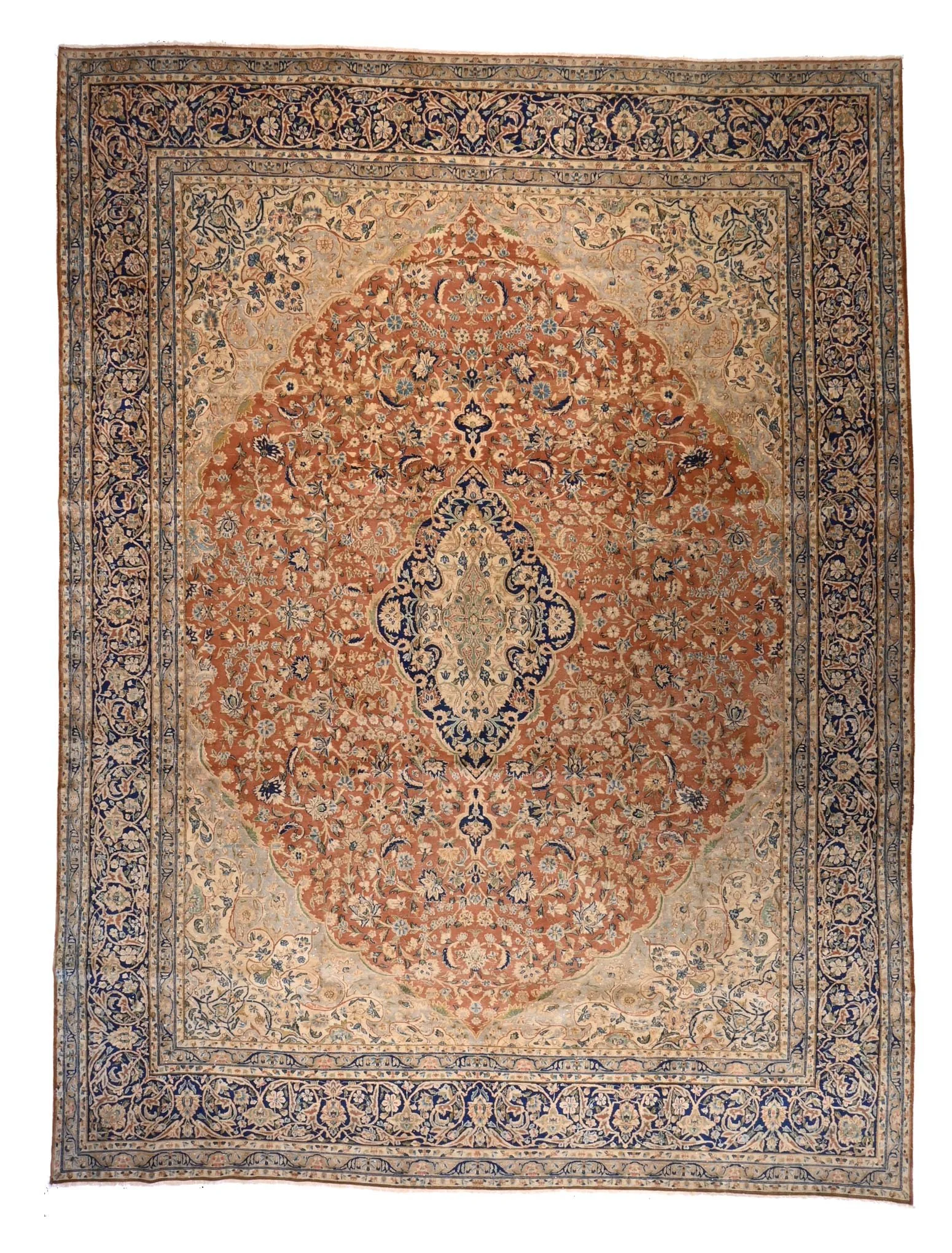 800007 - 390 x292 cm | An antique Kerman Persian rug. Circa 1940s.