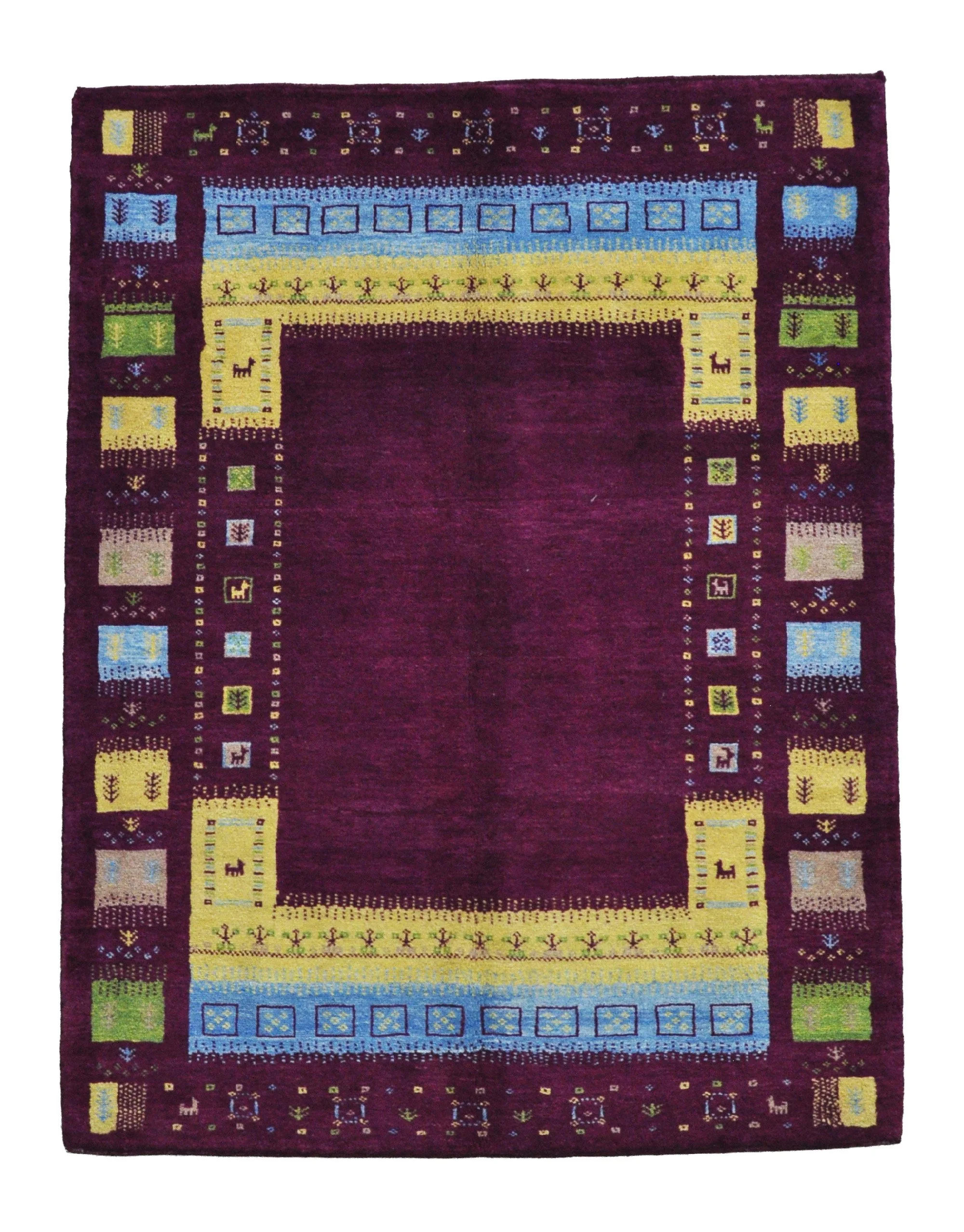 163145 201x156cm | A tribal Gabbe from Soutwest Iran.