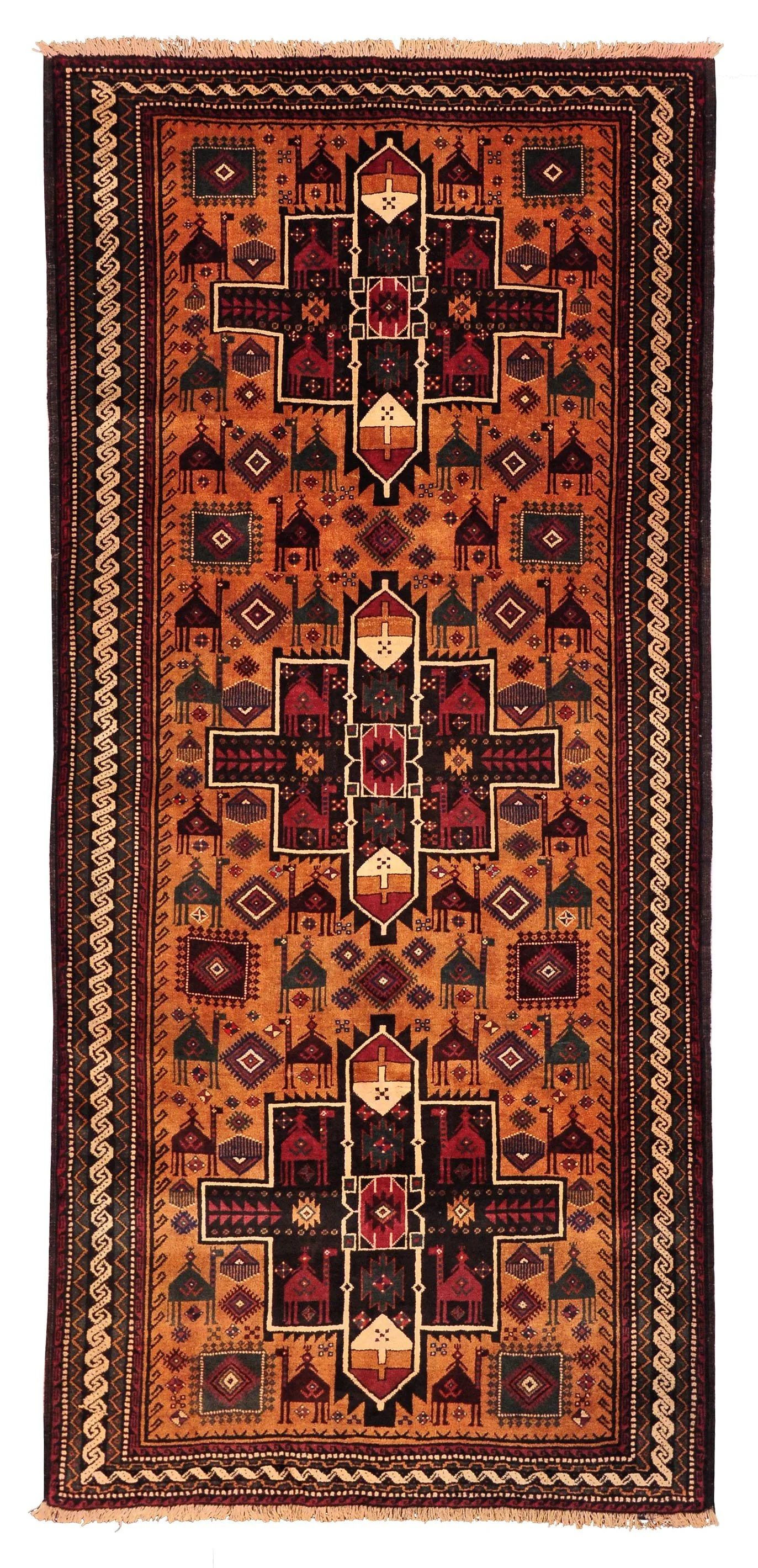 160368, 285 × 126 cm, Antique Baluch Tribal Rug