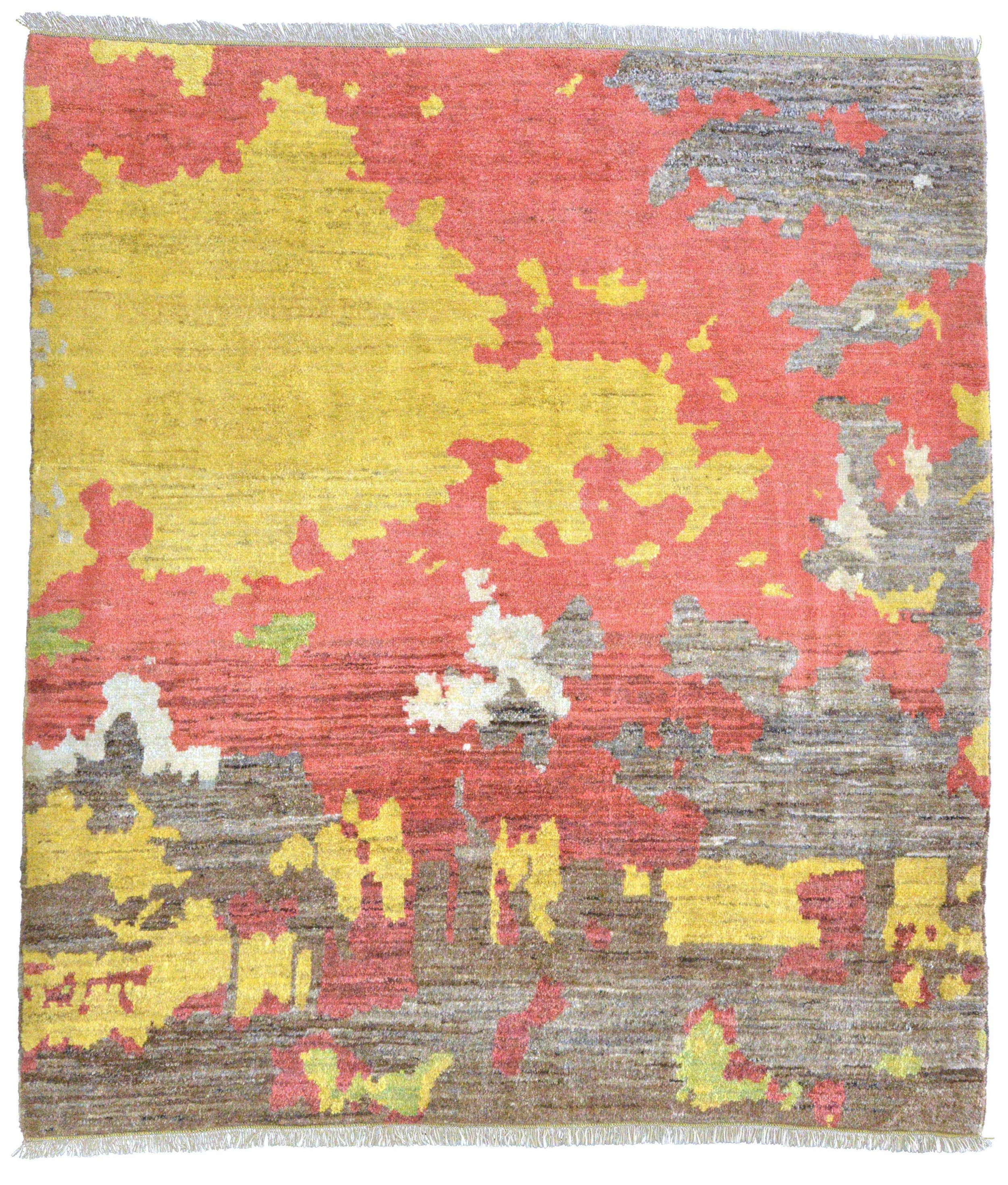 167366 – 298 × 268 cm | Contemporary Texture Rug Tabriz, by Nasser Nishaburi.