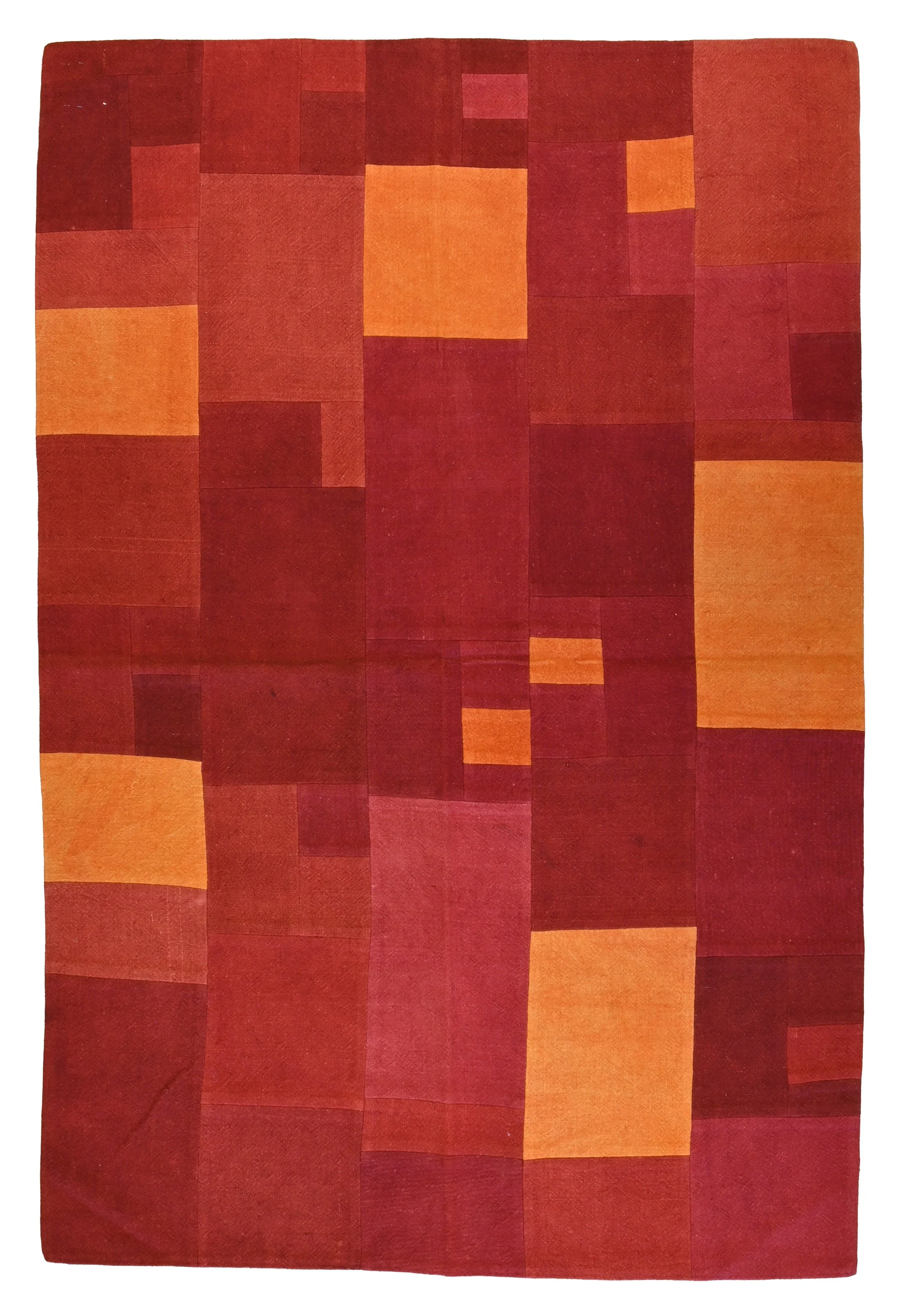 850102-223 x 148 cm | Mirzapur patchwork in red and orange