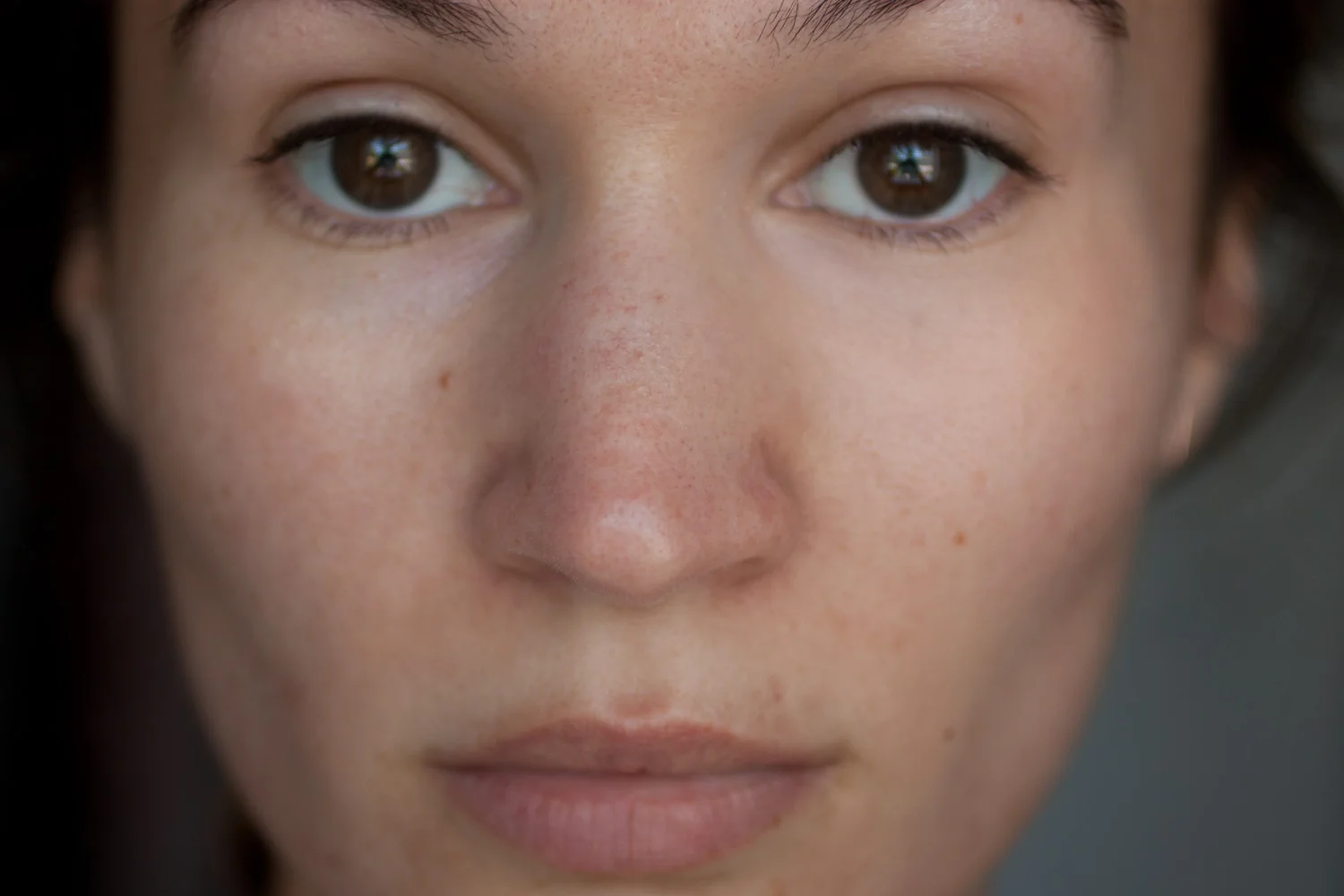 left side without concealer, right side with concealer