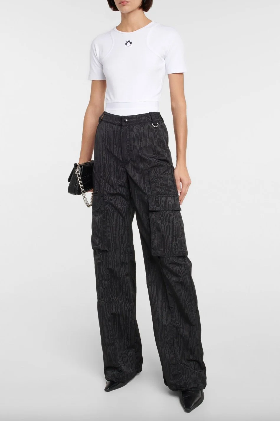 MARINE SERRE Wide Leg Survival Tailored Pants