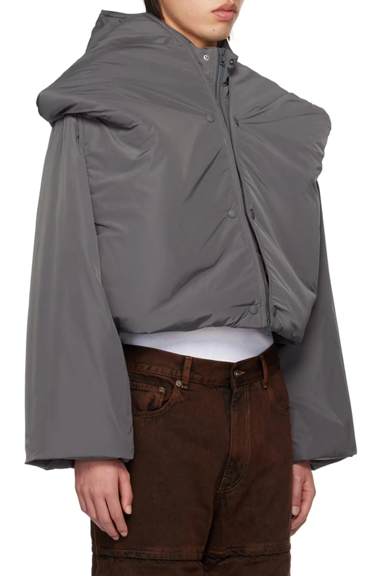 Y/PROJECT Snap Off Panel Hood Cropped Puffer