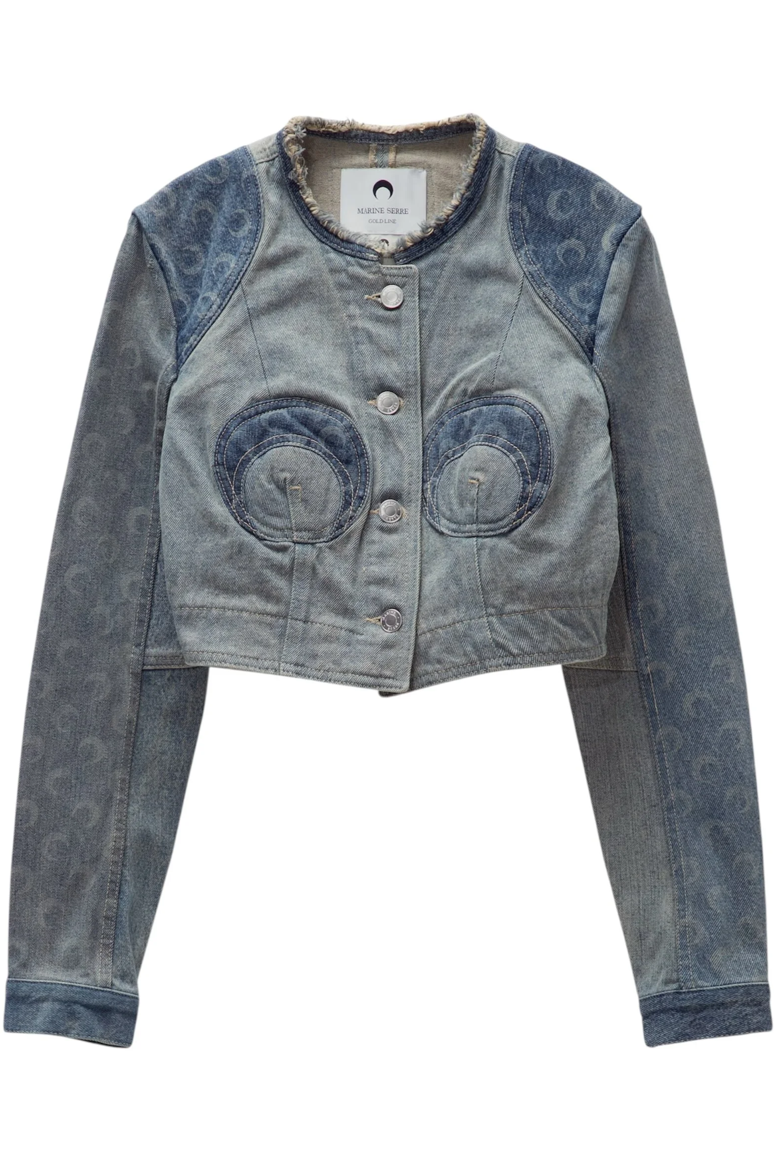 MARINE SERRE Regenerated Denim Cropped Jacket