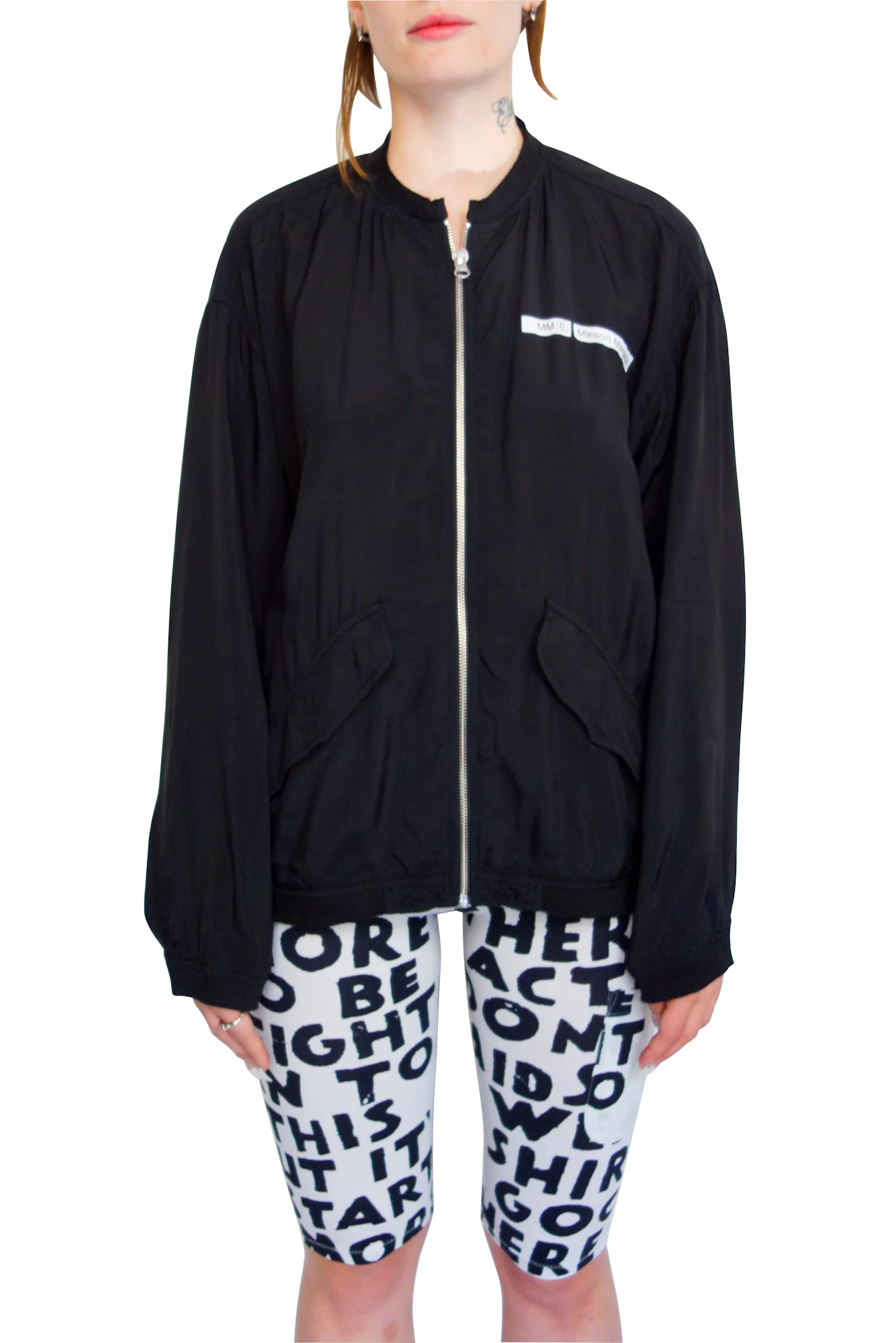 MM6 MAISON MARGIELA Black Zip Up Jacket