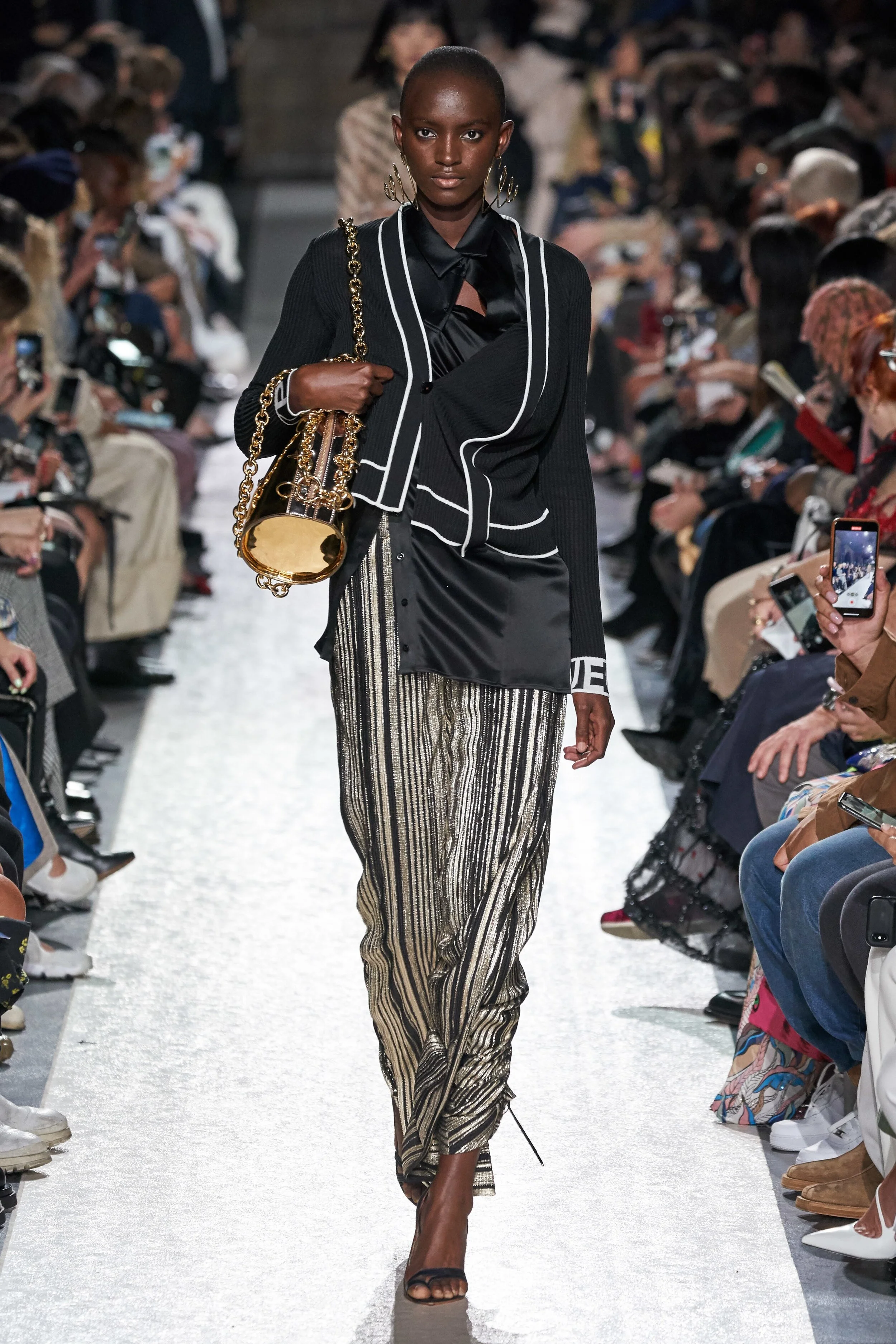 Y/PROJECT Ruffled Metallic Pants
