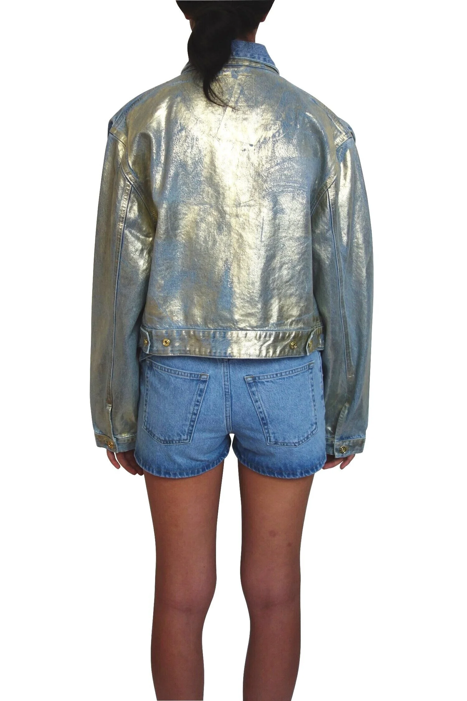 metallic denim