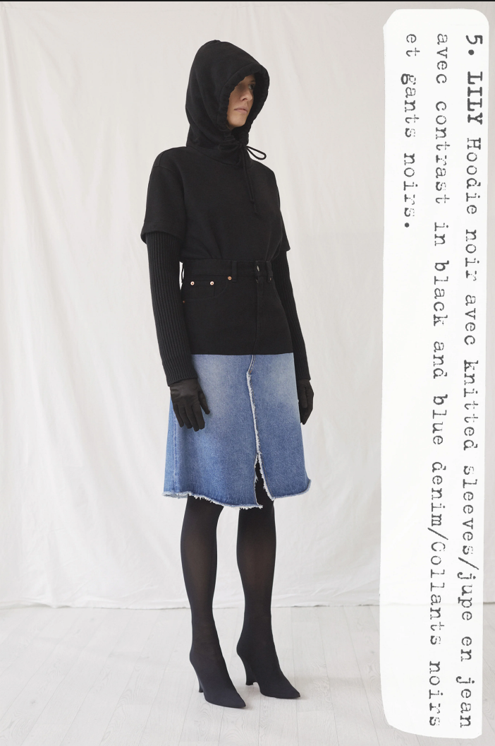 MM6 MAISON MARGIELA Black Ribbed Sleeve Hoodie