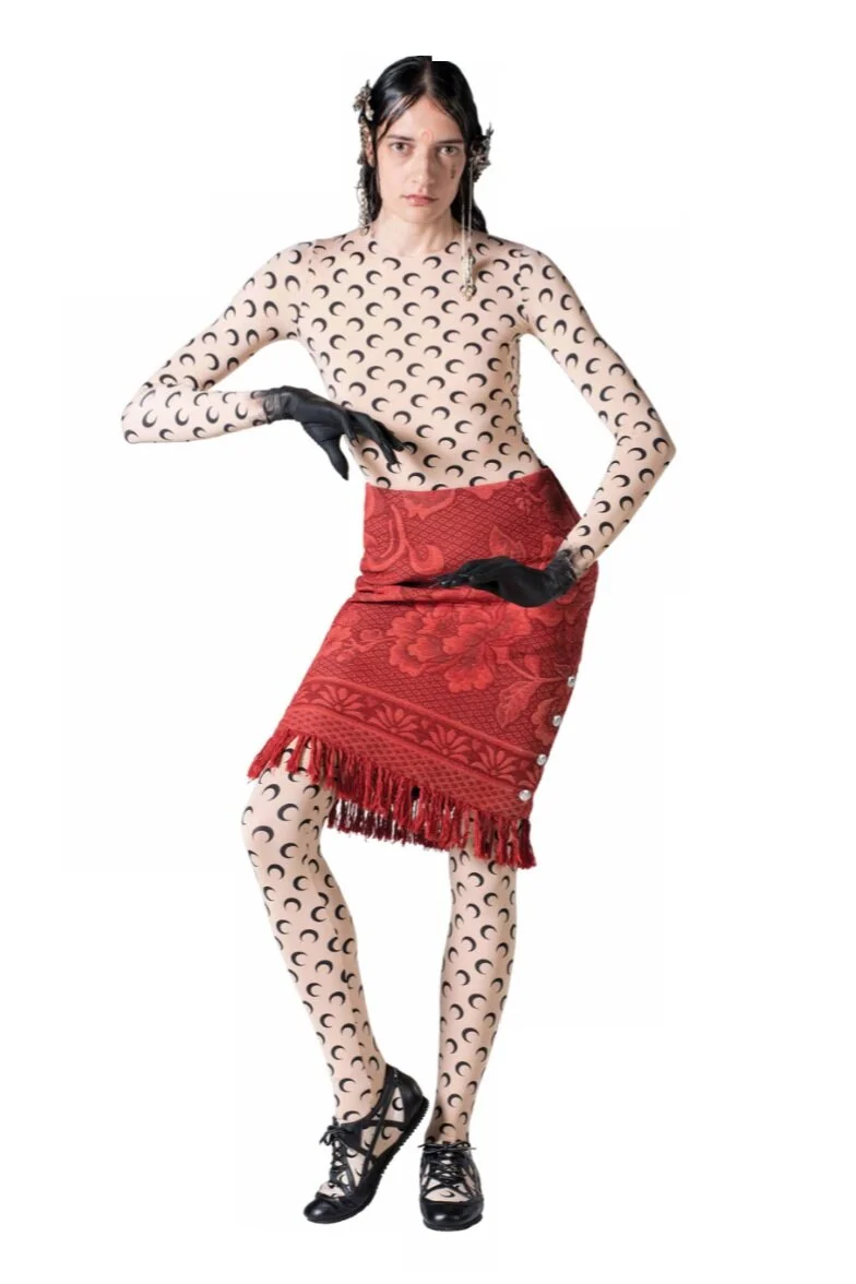 MARINE SERRE Moon Salutation Carpet Skirt