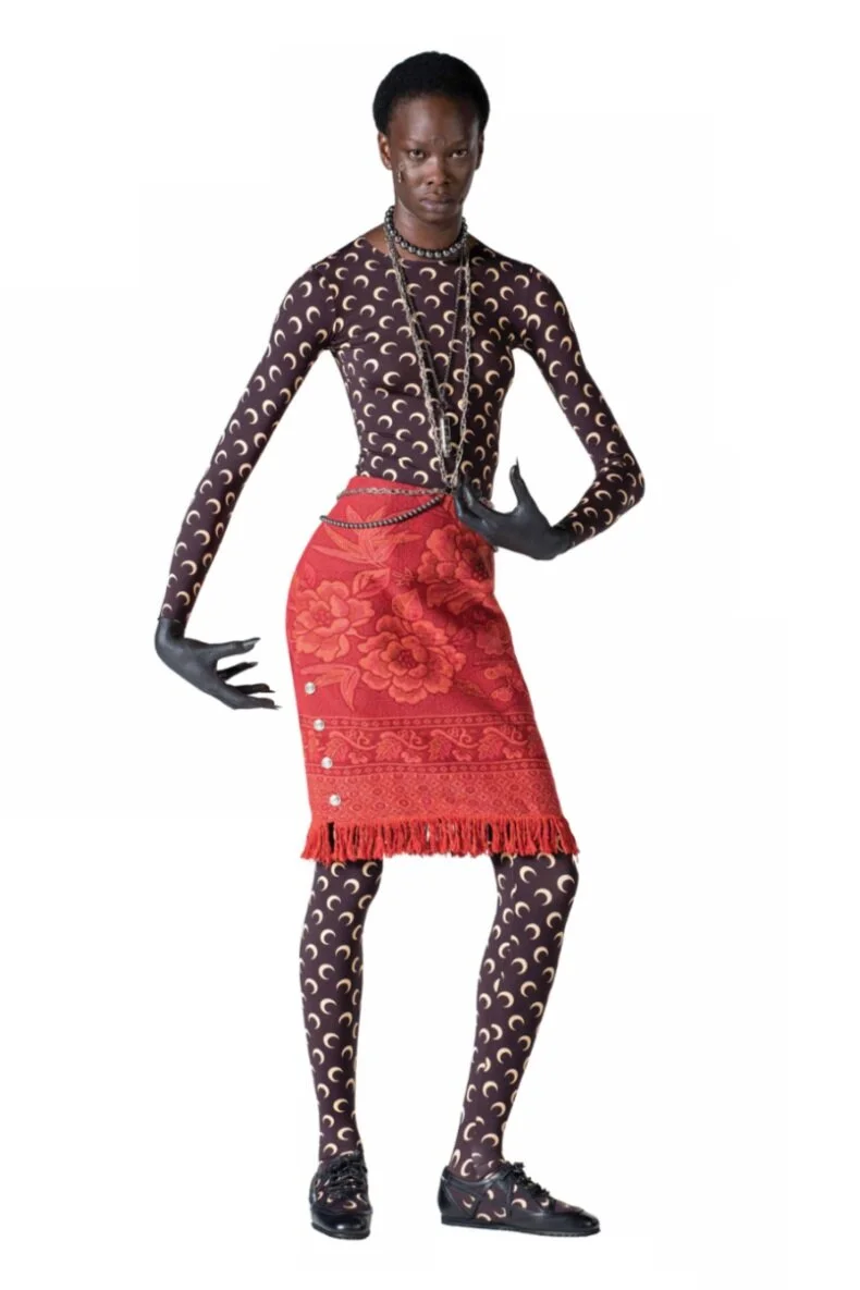 MARINE SERRE Moon Salutation Carpet Skirt