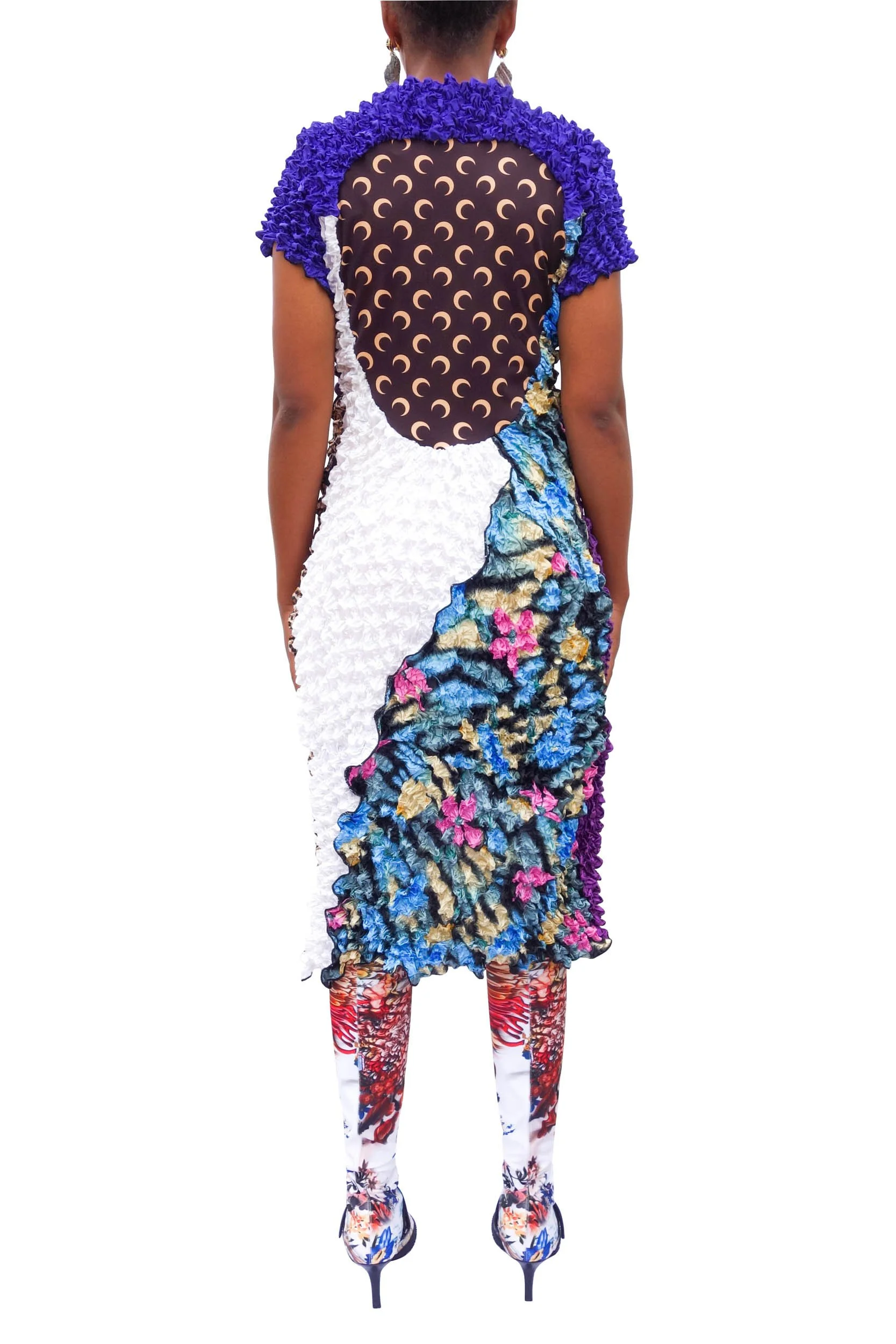 MARINE SERRE Popcorn-Mix Hybrid Dress