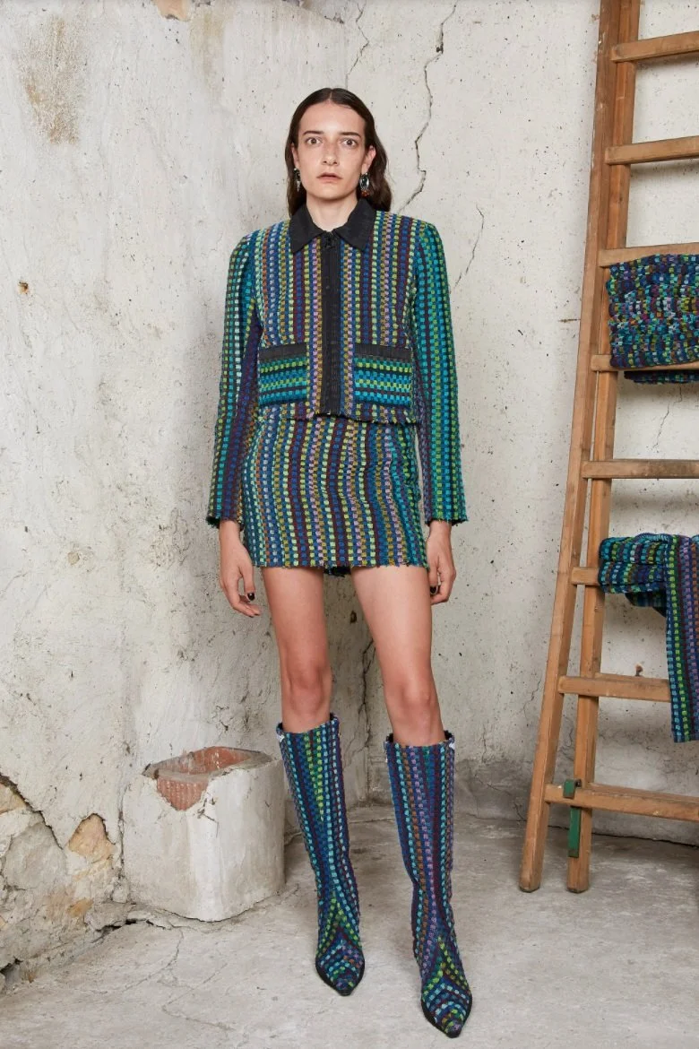 MARINE SERRE Regenerated Terry Kitchen Towels Mini Skirt