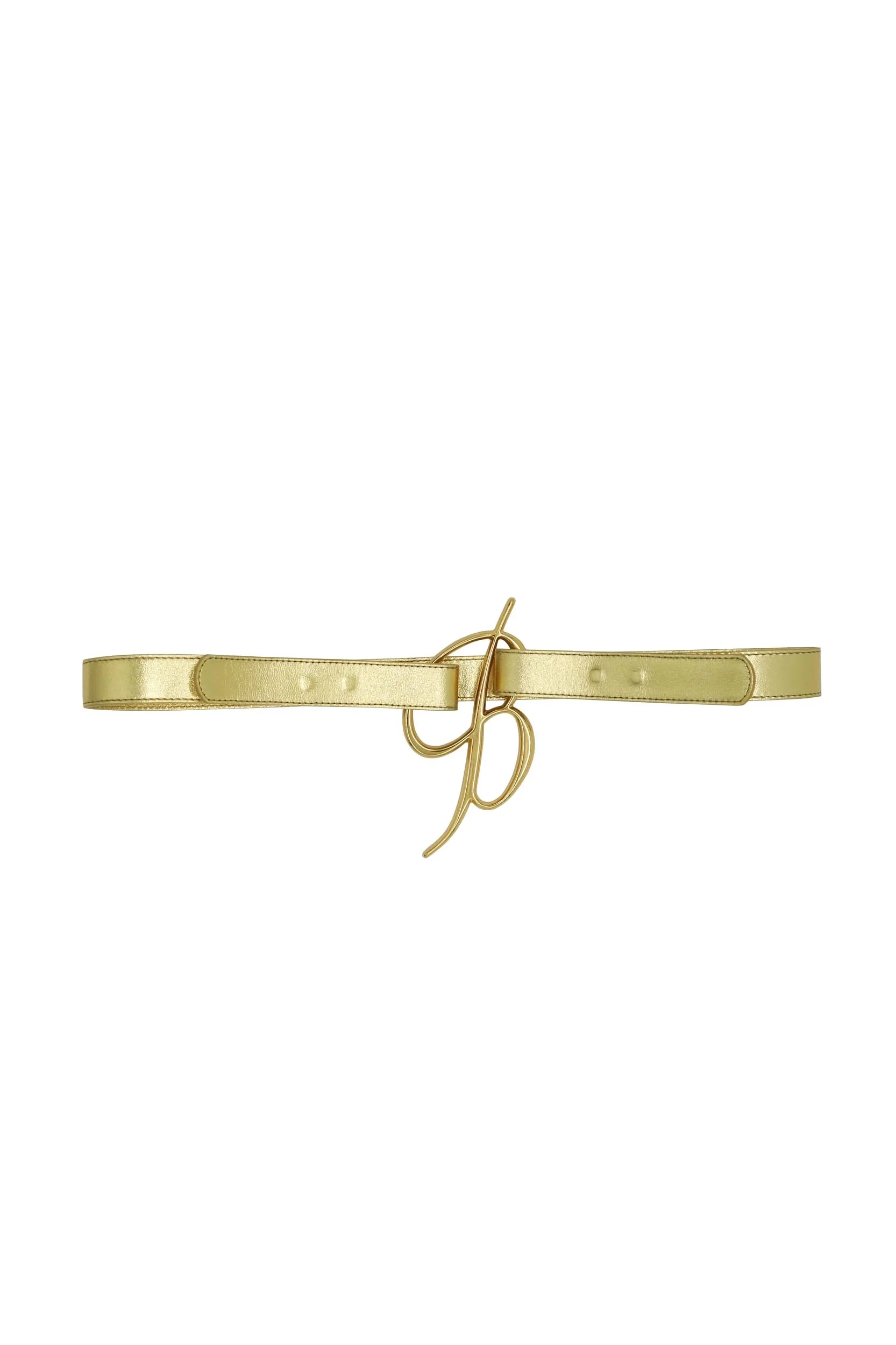 BLUMARINE Gold Logo Buckle Belt