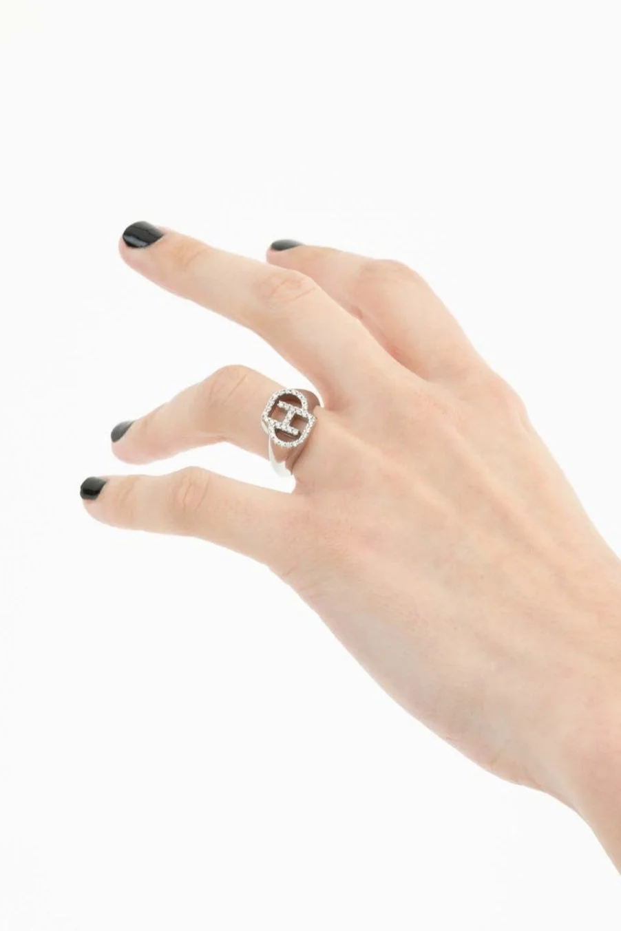 D'HEYGERE Bling Logo Signet Ring