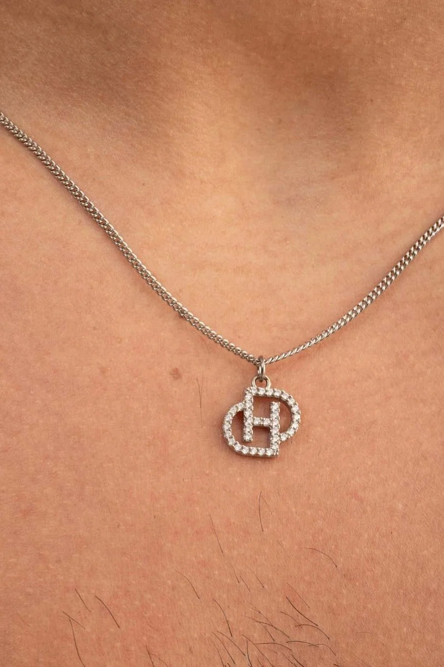 D'HEYGERE Bling Logo Pendant Necklace