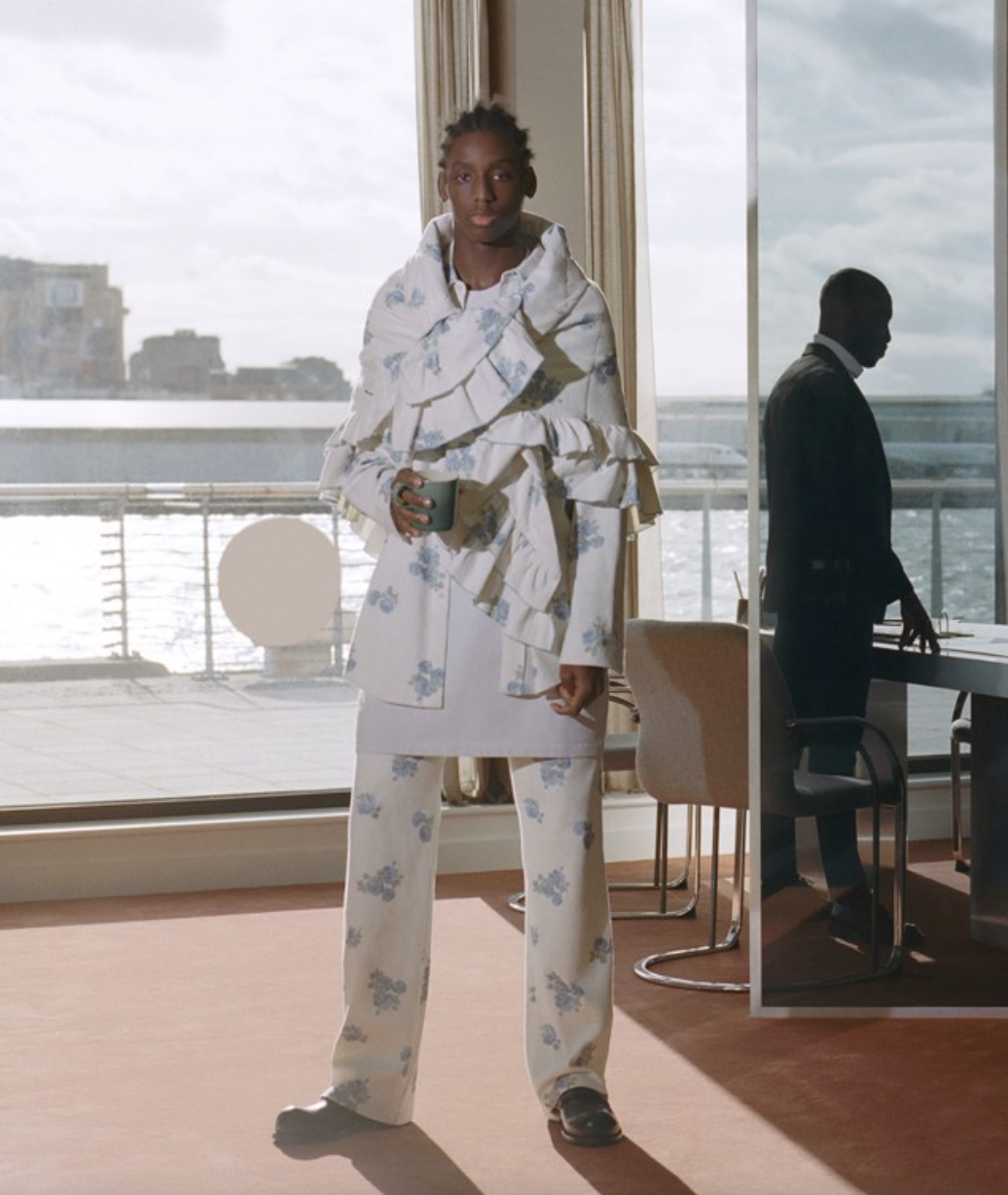 MARTINE ROSE Blue Floral Pants