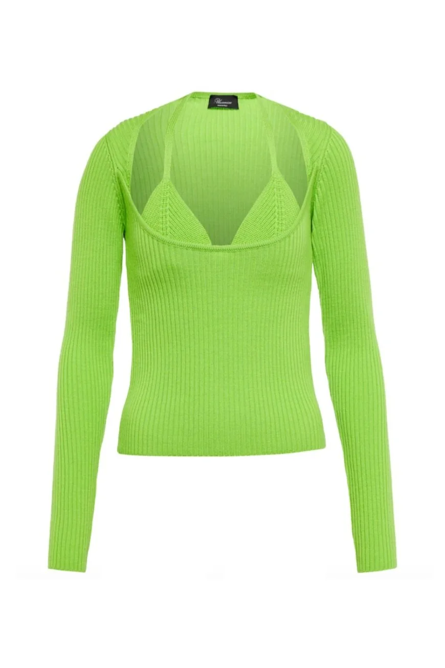 BLUMARINE Green Knitted Top Set