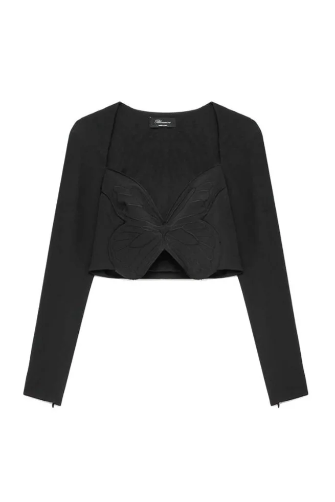 BLUMARINE Long Sleeve Butterfly Top