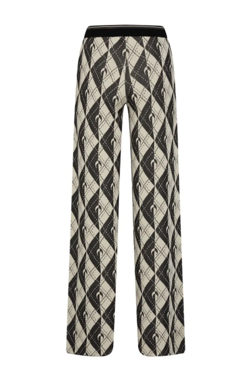 MARINE SERRE Royal Moon Carreaux Knit Pants