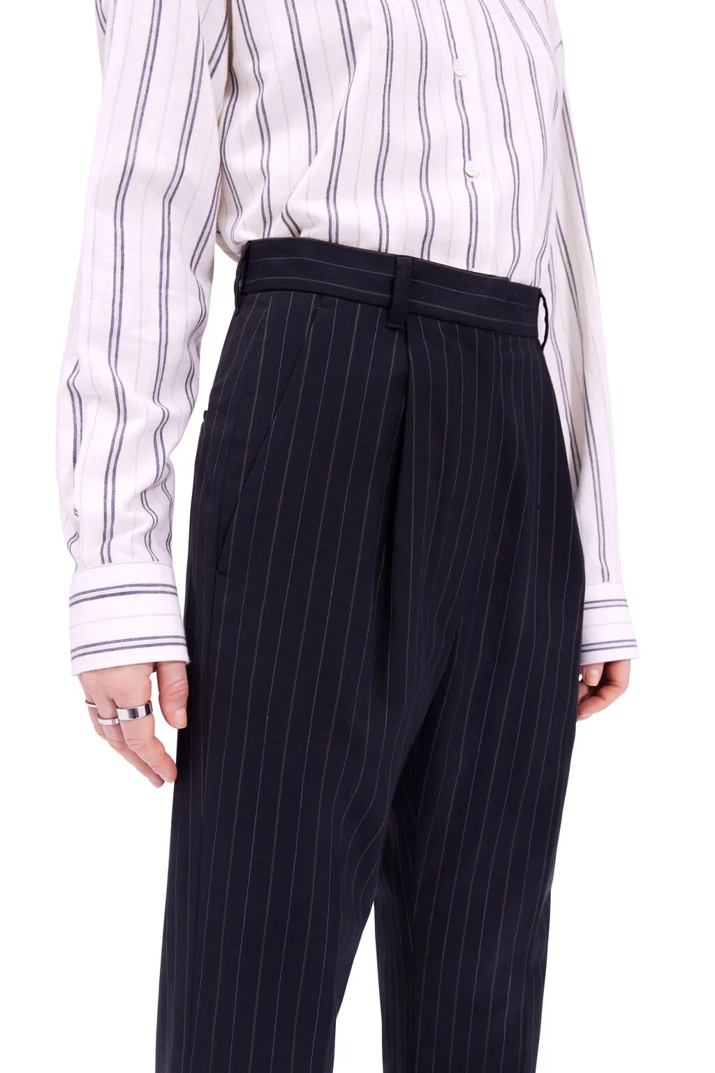 MM6 MAISON MARGIELA Black Pinstriped Pants
