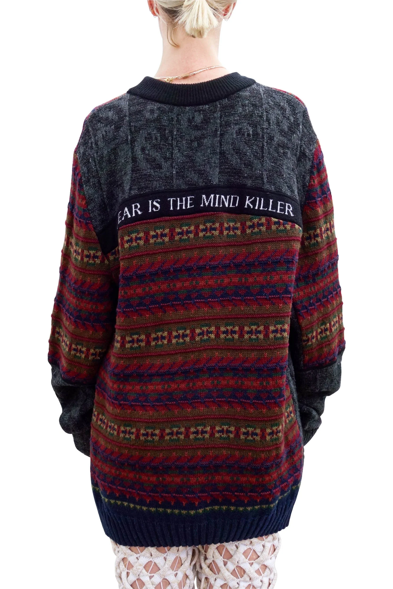 MARINE SERRE Knit Mélange Hybrid Sweater