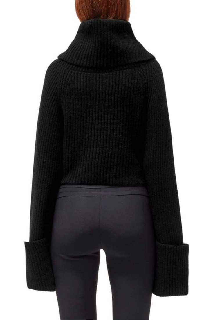 BLUMARINE Black Turtleneck Knit Sweater