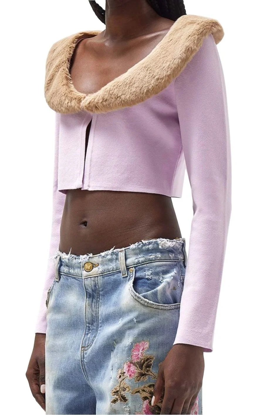 With Fur Trim Fluffy Collar Cardigan Zara Faux Fur Jacket Zara