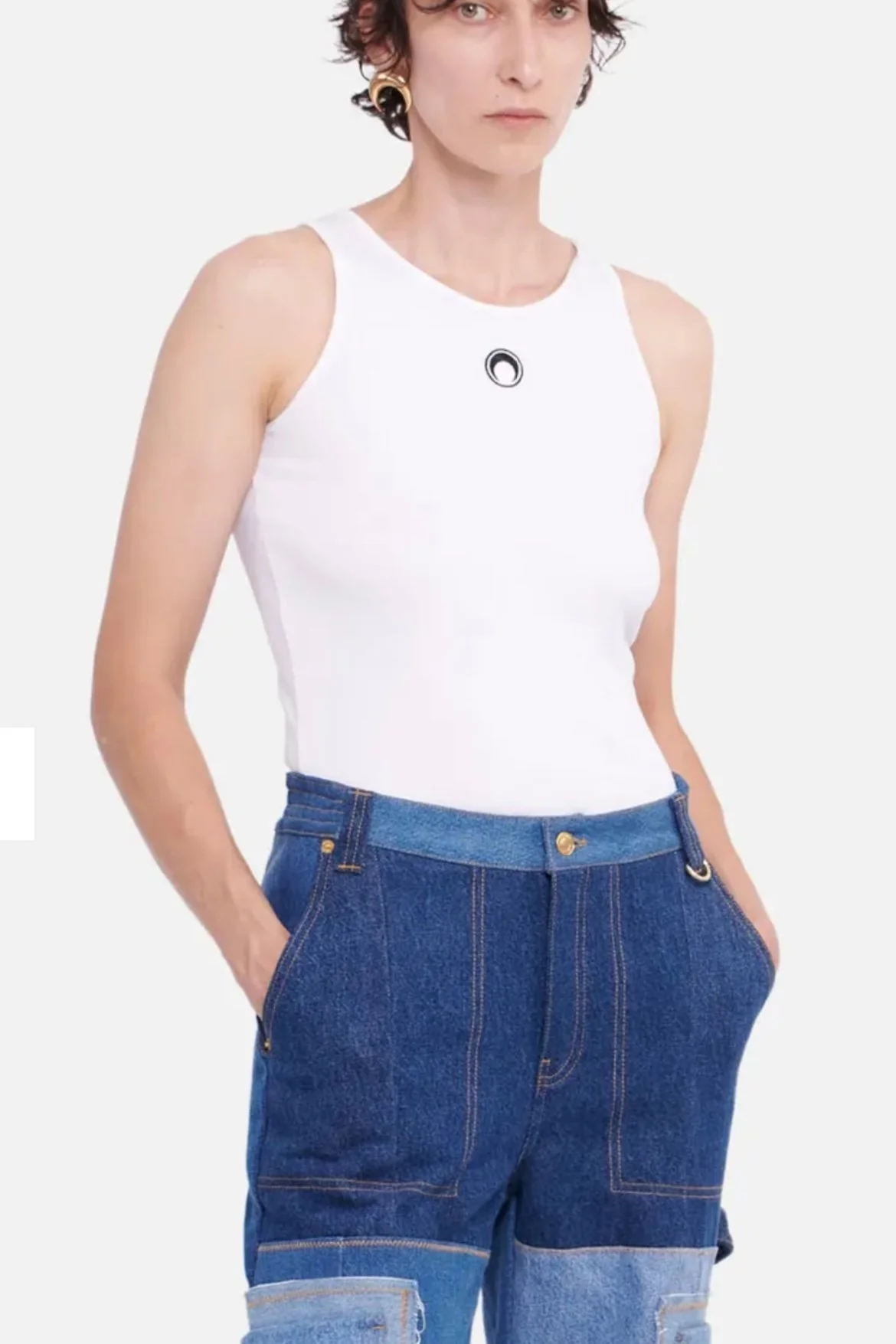 MARINE SERRE Cotton Tank Top