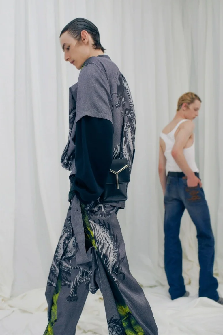 Y/PROJECT Button Panel Dragon Track Pants