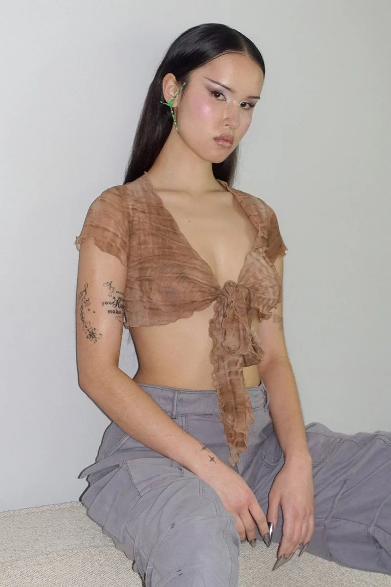 BLUMARINE Cropped Tulle Top