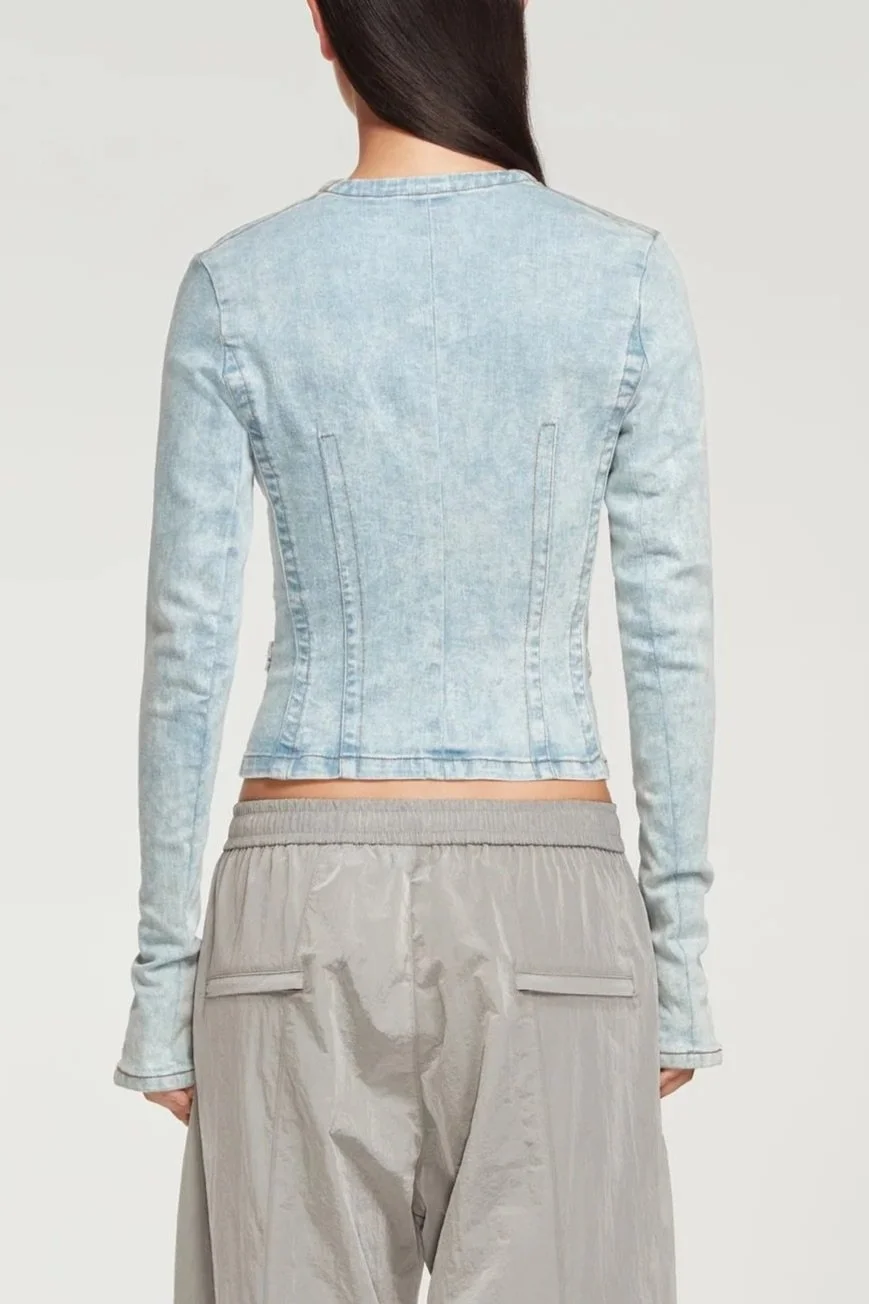 Y/PROJECT Fitted Paris' Best Zip Denim Jacket