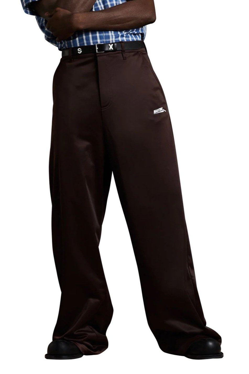 Martine Rose Men's' Wide Leg Track Pants in Black | LN-CC® | MARTINE ROSE 24AW WIDE LEG TRACK PANT | ジョガーパンツ・スウェットパンツ | Wqayen