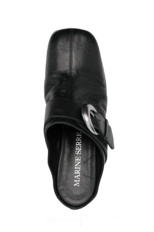 MARINE SERRE Moonogram Leather Clogs