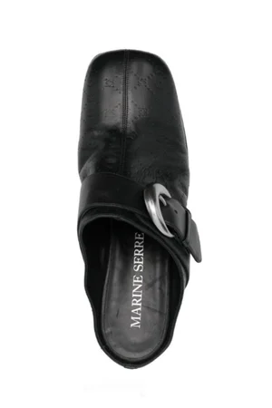 Marine Serre Moonogram Leather Clogs — SLOW WAVES