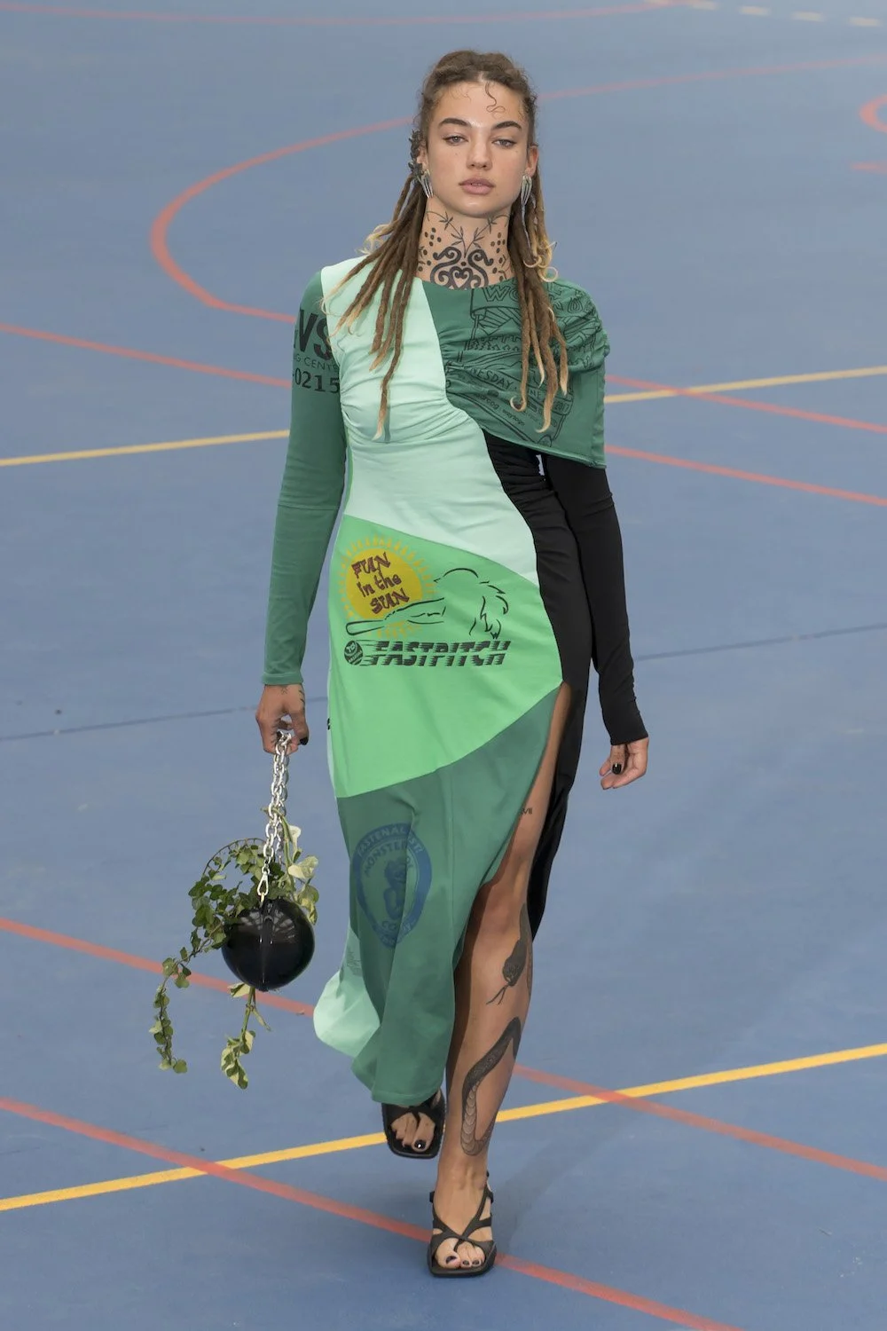Marine Serre Regenerated Graphic T-Shirt Dress  SLOW WAVES