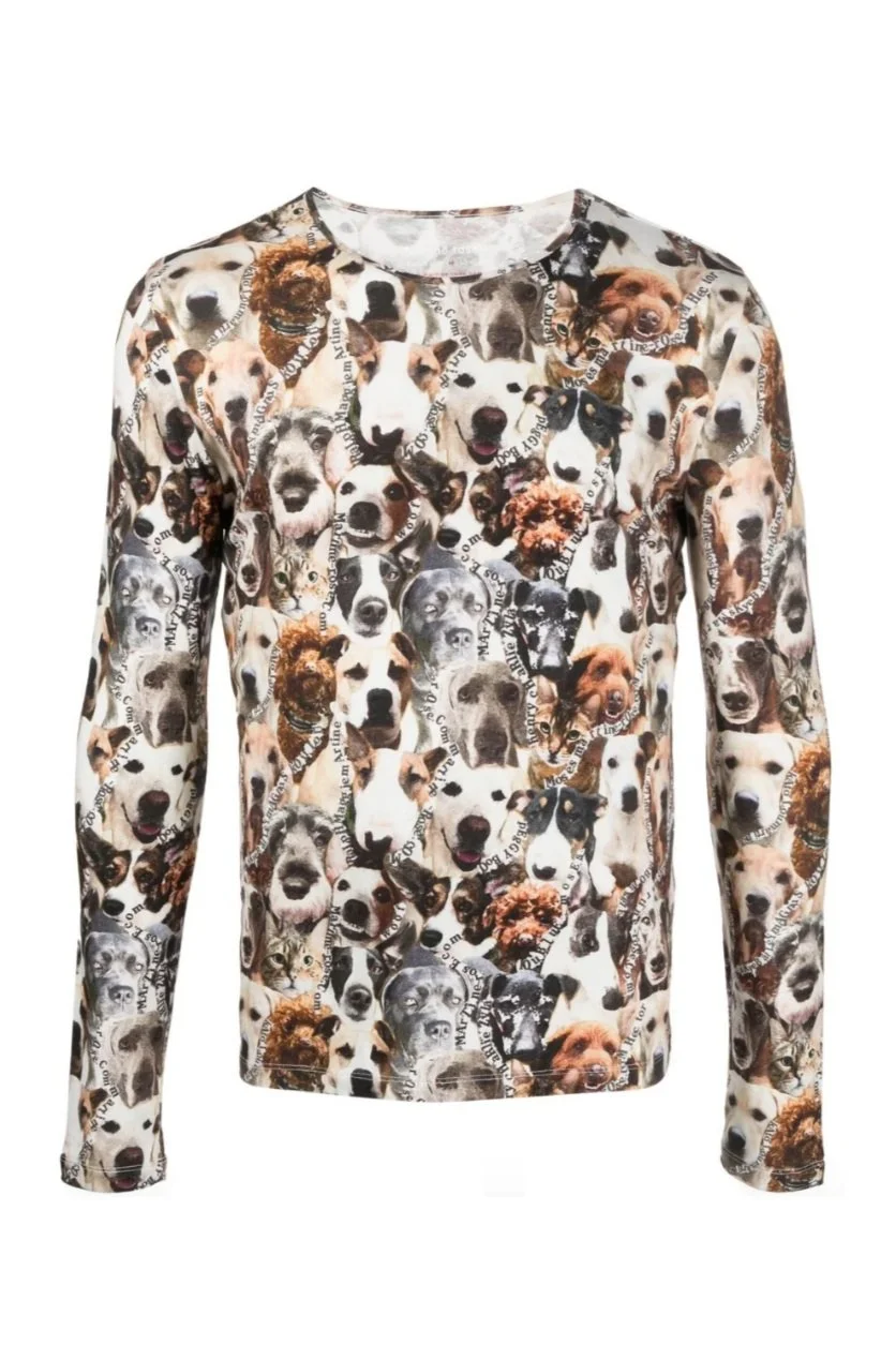 MARTINE ROSE Dog Print Long Sleeve
