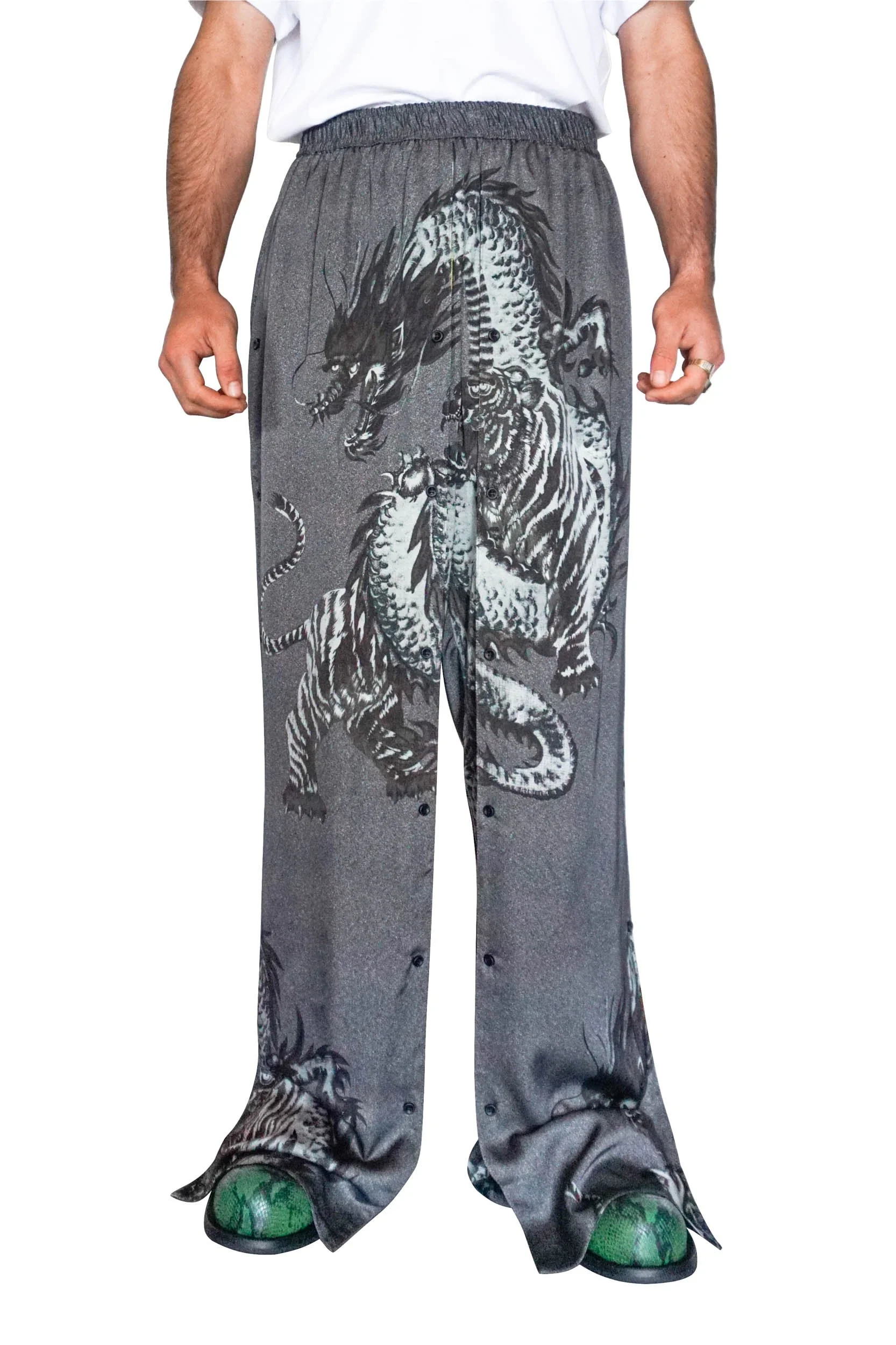 Y/PROJECT Button Panel Dragon Track Pants