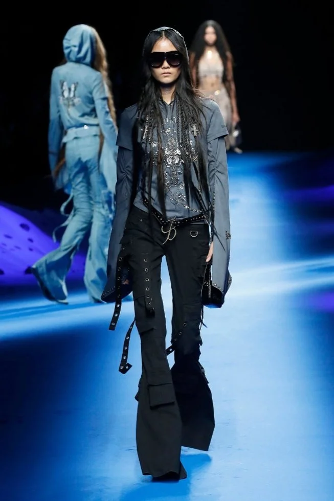 BLUMARINE Black Flared Cargo Pants