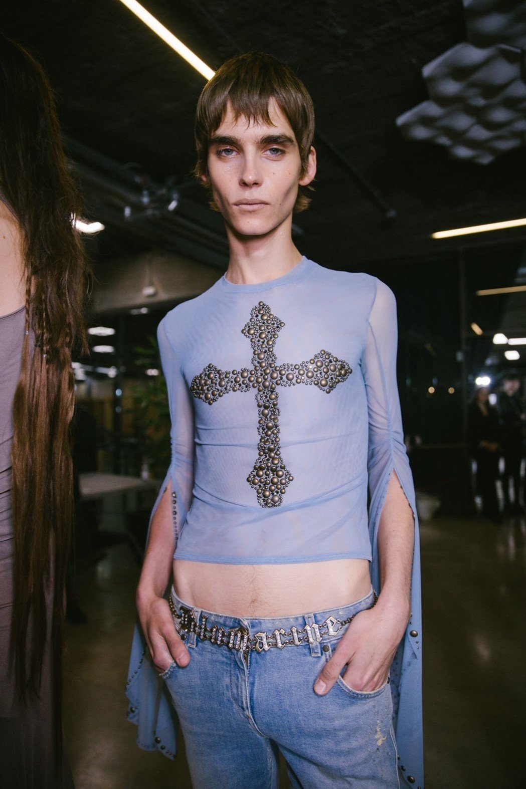BLUMARINE Crystal Logo Belt