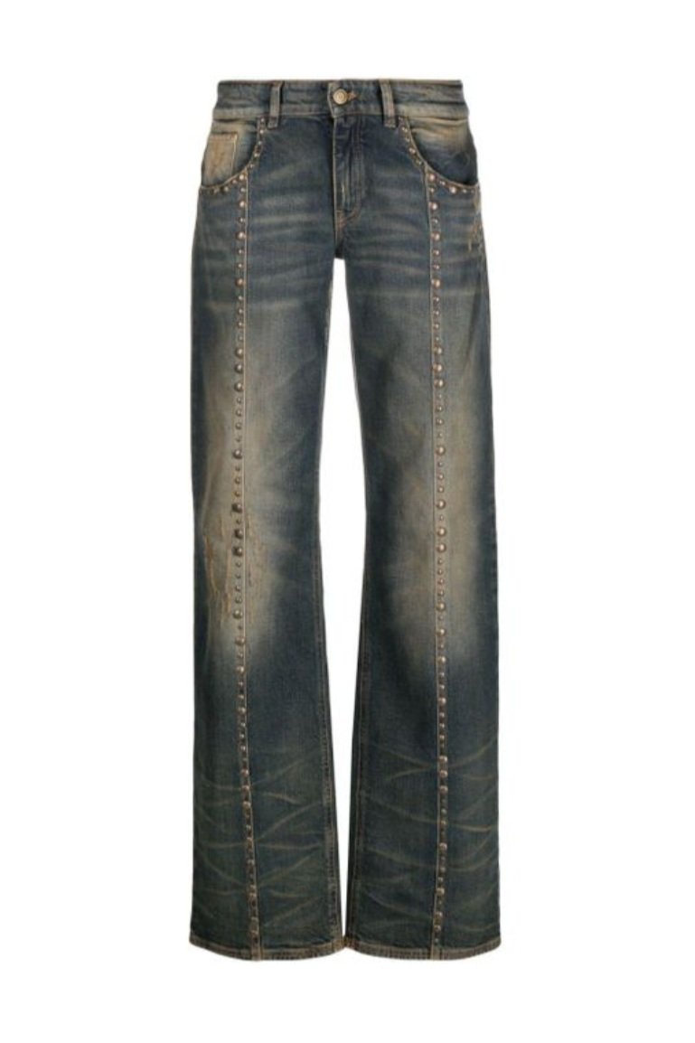 BLUMARINE Studded Boyfriend Jeans