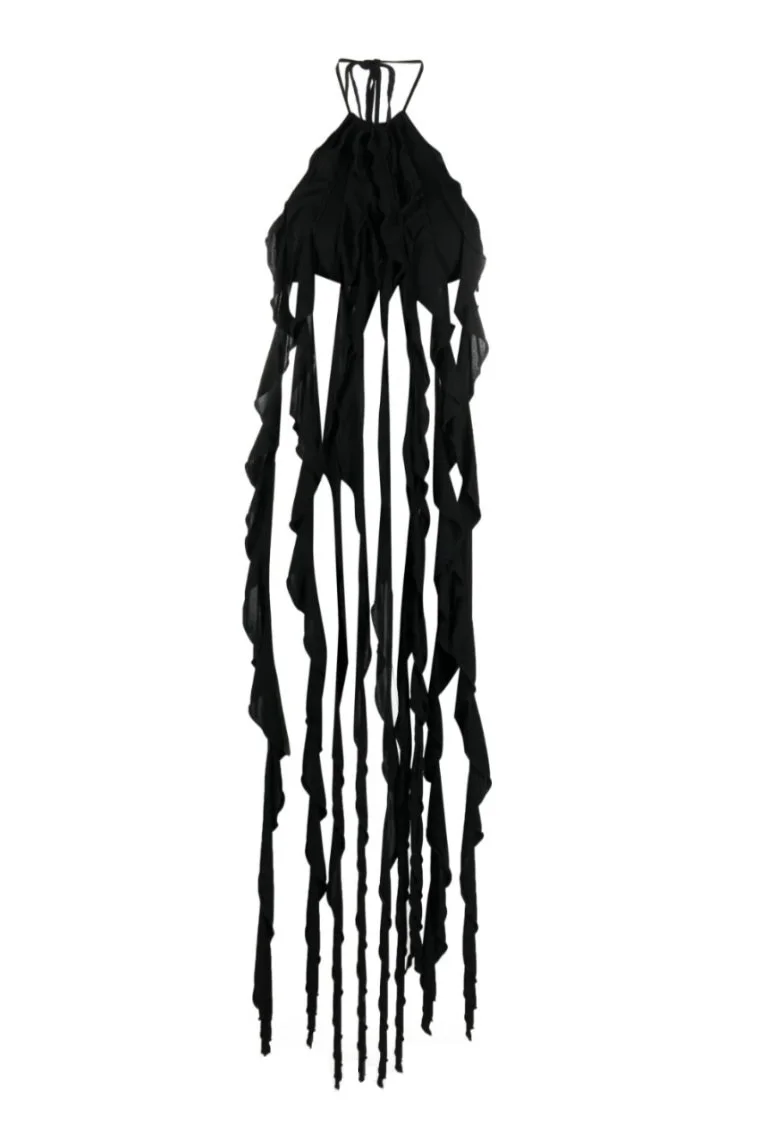 BLUMARINE Black Ruffled Top