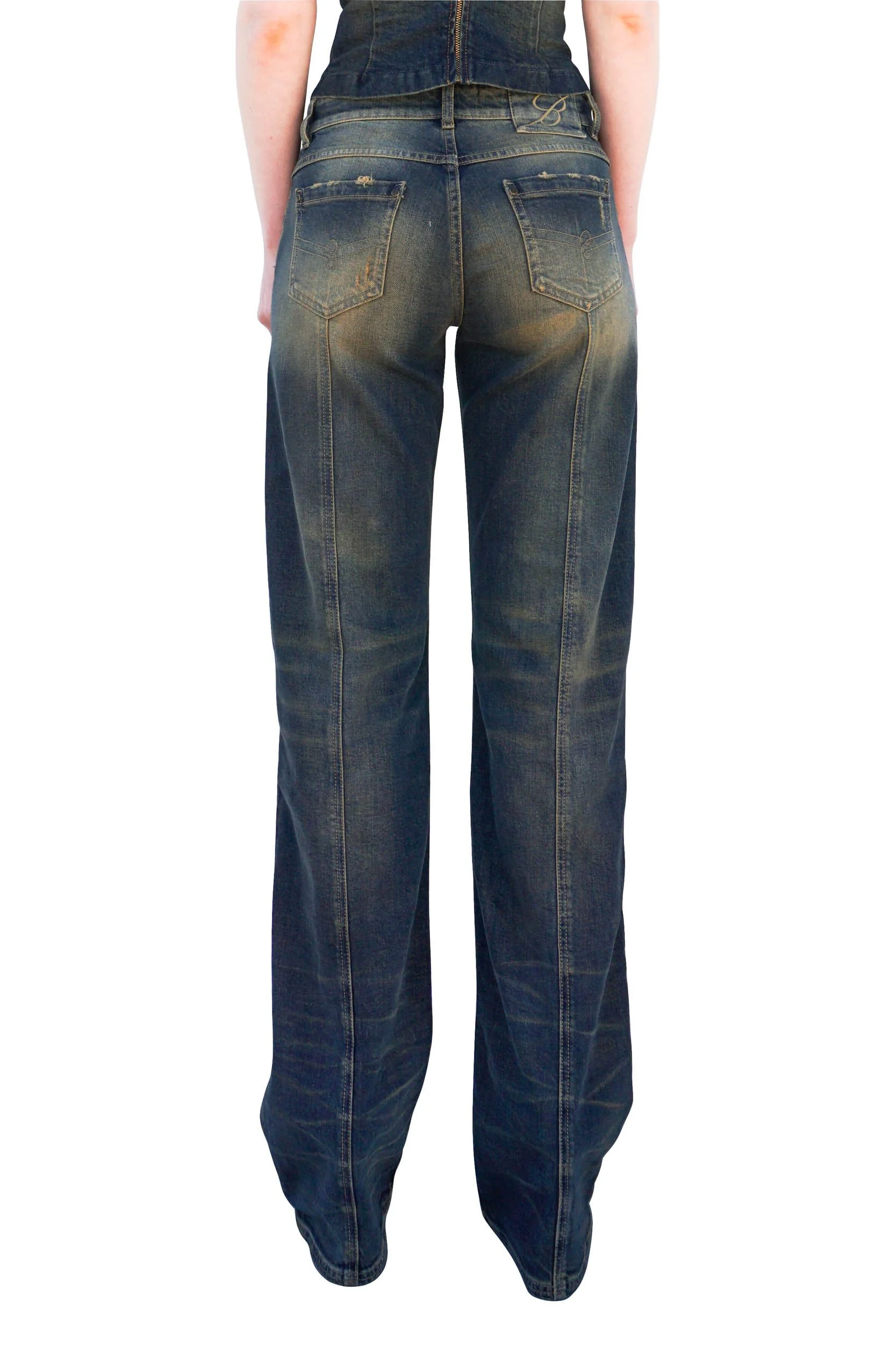 BLUMARINE Studded Boyfriend Jeans
